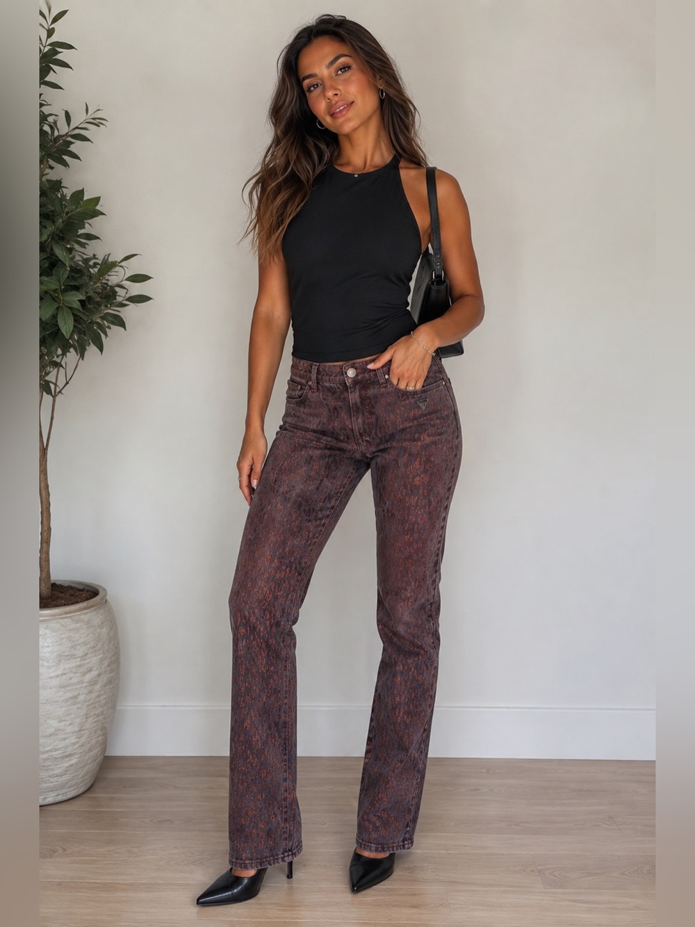 GUESS METALLIC LEOPARD PRINT SKINNY JEANS SIZE 27(HEELS & SNEAKERS 4 SALE TOO)